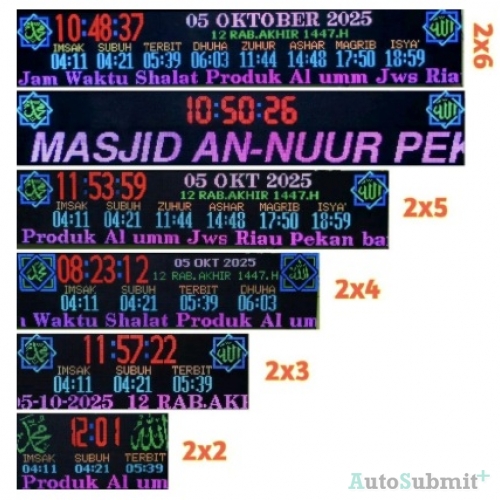 Jual Jam Sholat Running Teks